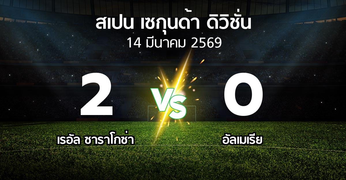 ผลบอล : เรอัล ซาราโกซ่า vs อัลเมเรีย (สเปน-เซกุนด้า-ดิวิชั่น 2025-2026)