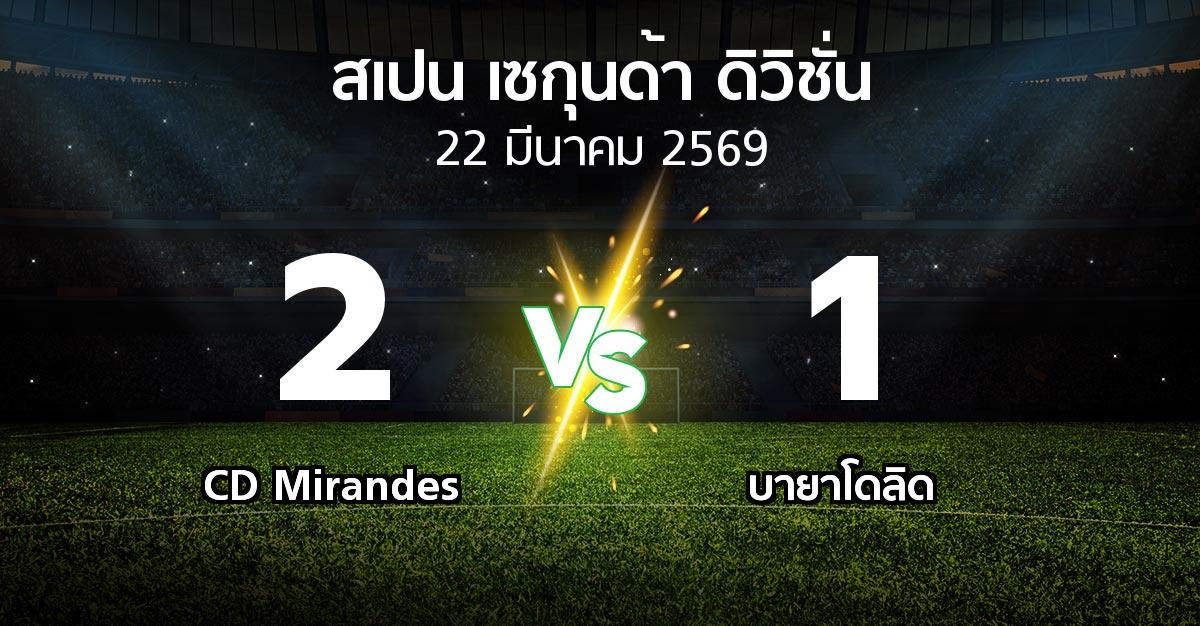 ผลบอล : CD Mirandes vs เรอัล บายาโดลิด (สเปน-เซกุนด้า-ดิวิชั่น 2025-2026)