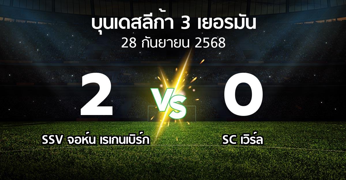 ผลบอล : SSV จอห์น เรเกนเบิร์ก vs SC เวิร์ล (บุนเดสลีก้า-3-เยอรมัน 2025-2026)