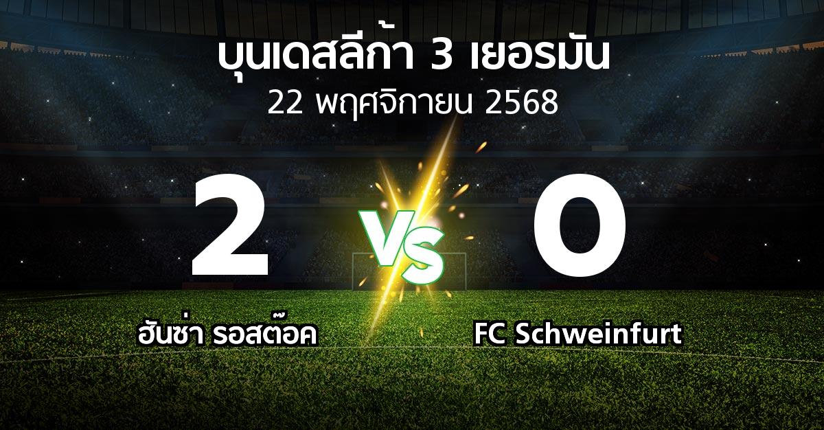 ผลบอล : ฮันซ่า รอสต๊อค vs FC Schweinfurt (บุนเดสลีก้า-3-เยอรมัน 2025-2026)