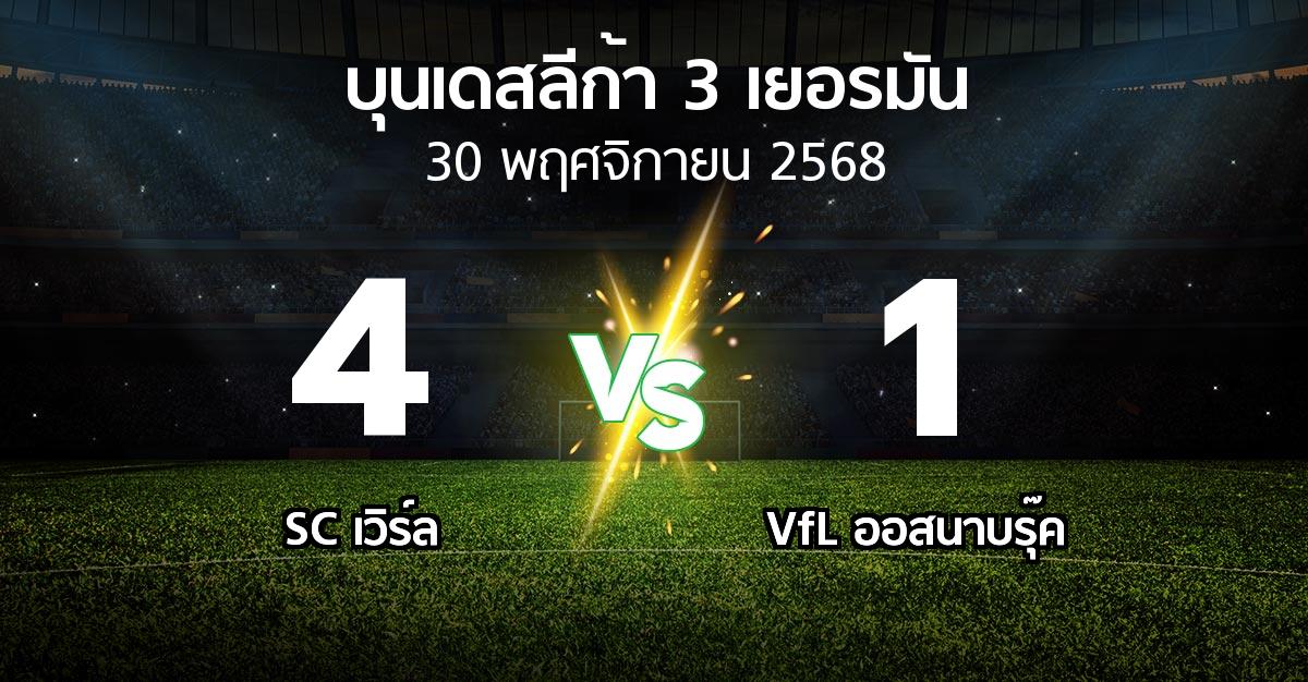 ผลบอล : SC เวิร์ล vs VfL ออสนาบรุ๊ค (บุนเดสลีก้า-3-เยอรมัน 2025-2026)