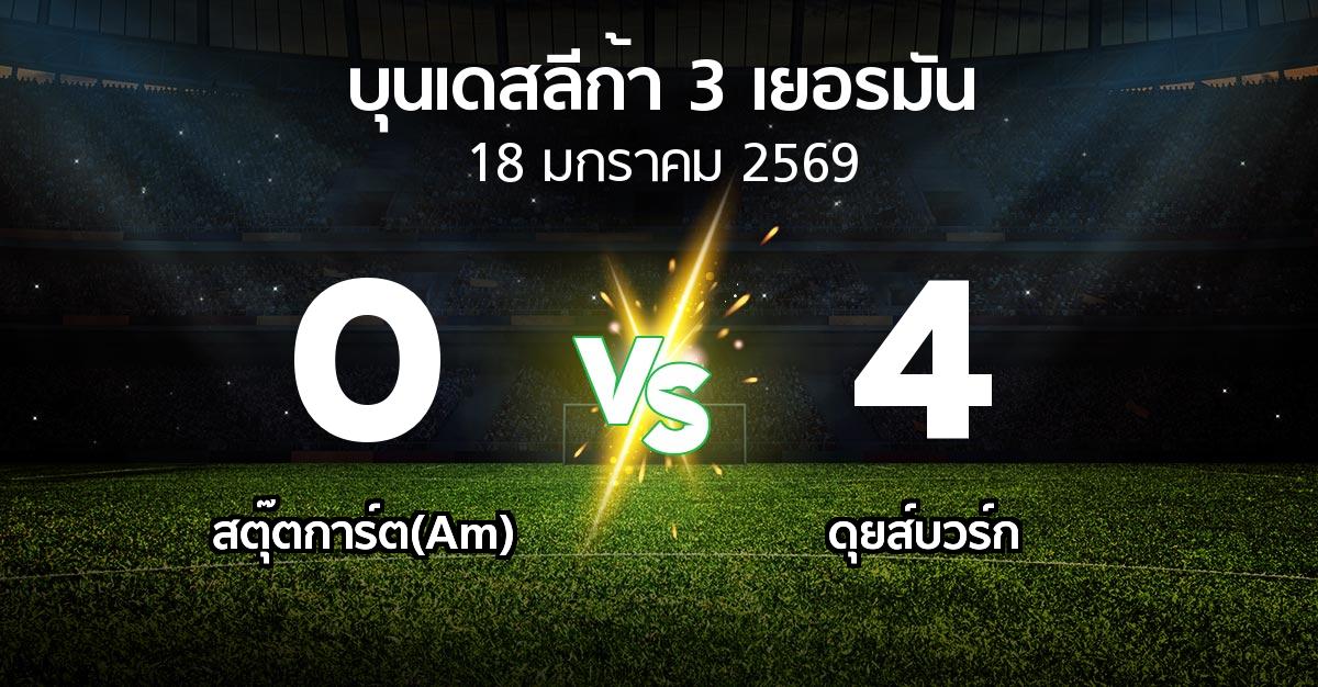 ผลบอล : สตุ๊ตการ์ต(Am) vs ดุยส์บวร์ก (บุนเดสลีก้า-3-เยอรมัน 2025-2026)
