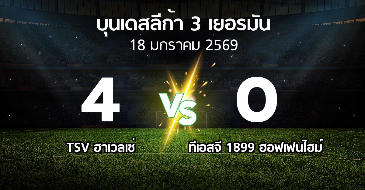 ผลบอล : TSV ฮาเวลเซ่ vs ทีเอสจี 1899 ฮอฟเฟนไฮม์ (บุนเดสลีก้า-3-เยอรมัน 2025-2026)