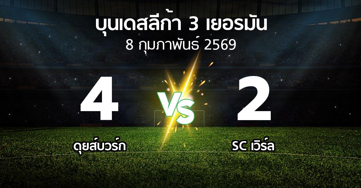 ผลบอล : ดุยส์บวร์ก vs SC เวิร์ล (บุนเดสลีก้า-3-เยอรมัน 2025-2026)
