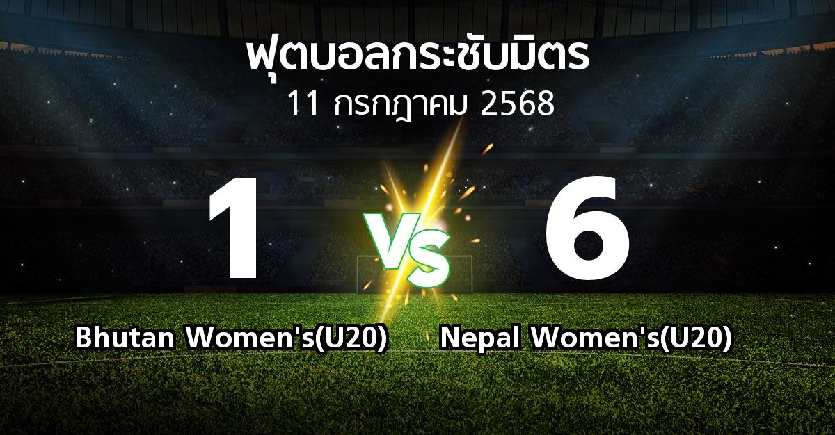 โปรแกรมบอล : Bhutan Women's(U20) vs Nepal Women's(U20) (ฟุตบอลกระชับมิตร)