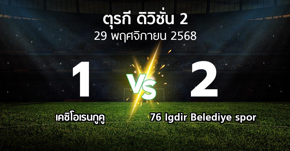 ผลบอล : เคซิโอเรนกูคู vs 76 Igdir Belediye spor (ตุรกี-ดิวิชั่น-2 2025-2026)