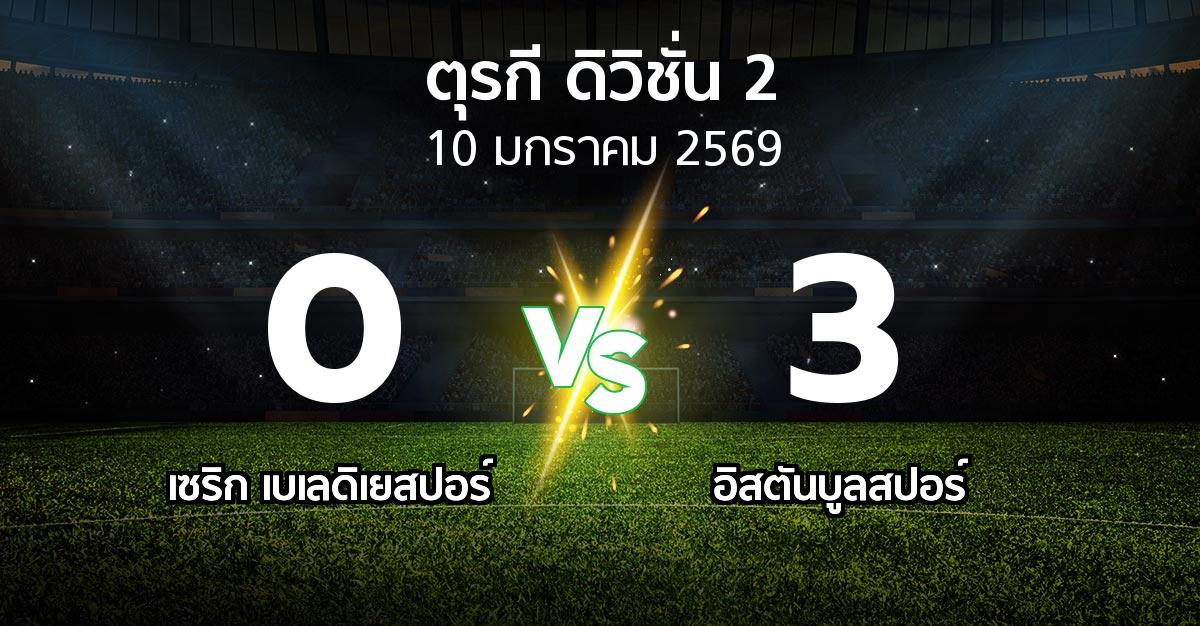 ผลบอล : เซริก เบเลดิเยสปอร์ vs อิสตันบูลสปอร์ (ตุรกี-ดิวิชั่น-2 2025-2026)
