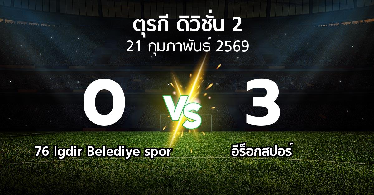 ผลบอล : 76 Igdir Belediye spor vs อีร็อกสปอร์ (ตุรกี-ดิวิชั่น-2 2025-2026)