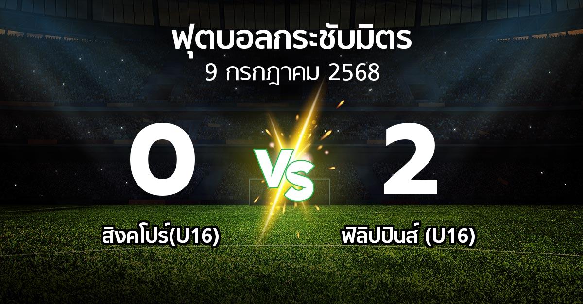 โปรแกรมบอล : สิงคโปร์(U16) vs ฟิลิปปินส์ (U16) (ฟุตบอลกระชับมิตร)