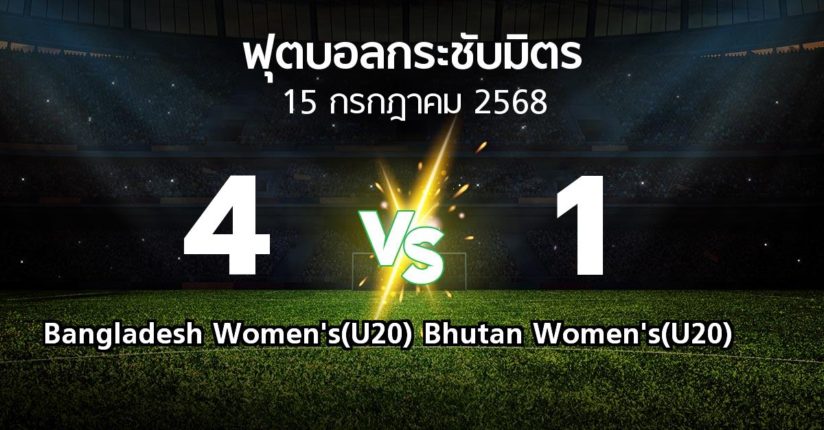 โปรแกรมบอล : Bangladesh Women's(U20) vs Bhutan Women's(U20) (ฟุตบอลกระชับมิตร)