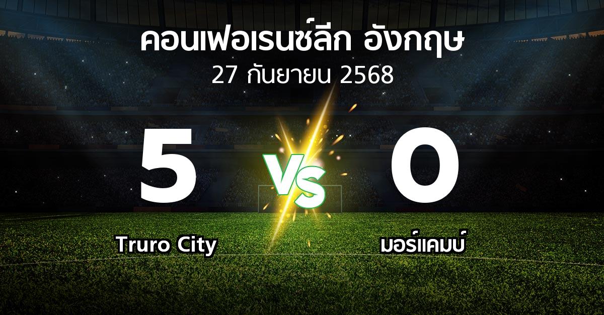 ผลบอล : Truro City vs มอร์แคมบ์ (คอนเฟอเรนซ์ลีก อังกฤษ 2025-2026)