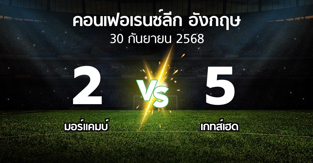 ผลบอล : มอร์แคมบ์ vs เกทส์เฮด (คอนเฟอเรนซ์ลีก อังกฤษ 2025-2026)