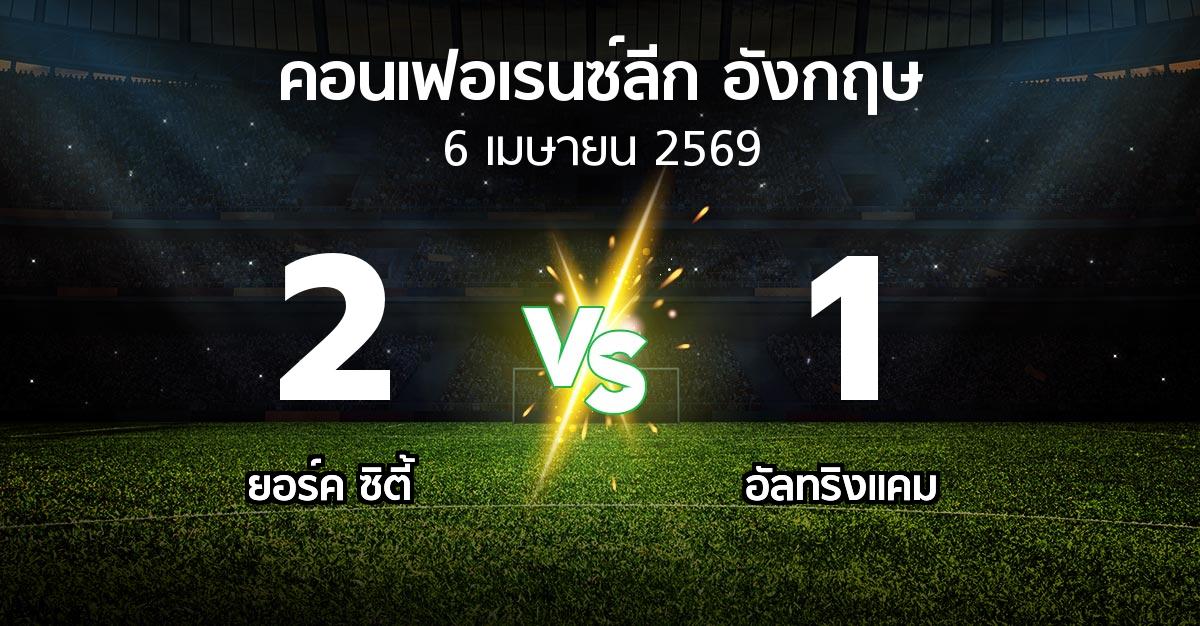 ผลบอล : ยอร์ค ซิตี้ vs อัลทริงแคม (คอนเฟอเรนซ์ลีก อังกฤษ 2025-2026)