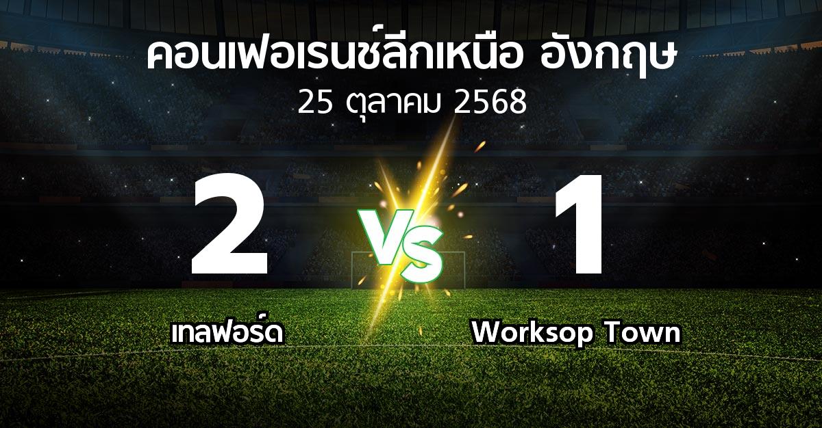 ผลบอล : เทลฟอร์ด vs Worksop Town (คอนเฟอเรนช์ลีกเหนืออังกฤษ 2025-2026)