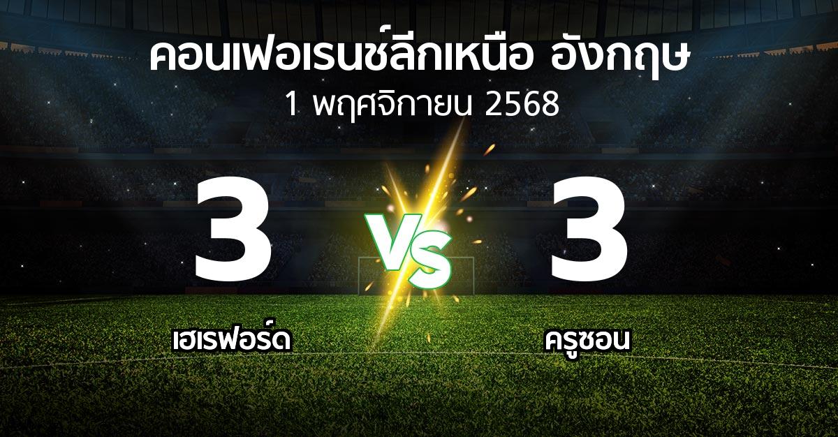 ผลบอล : เฮเรฟอร์ด vs ครูซอน (คอนเฟอเรนช์ลีกเหนืออังกฤษ 2025-2026)