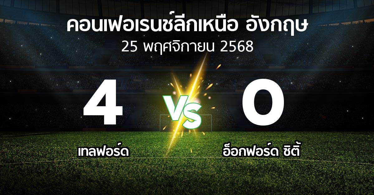 ผลบอล : เทลฟอร์ด vs อ็อกฟอร์ด ซิติ้ (คอนเฟอเรนช์ลีกเหนืออังกฤษ 2025-2026)
