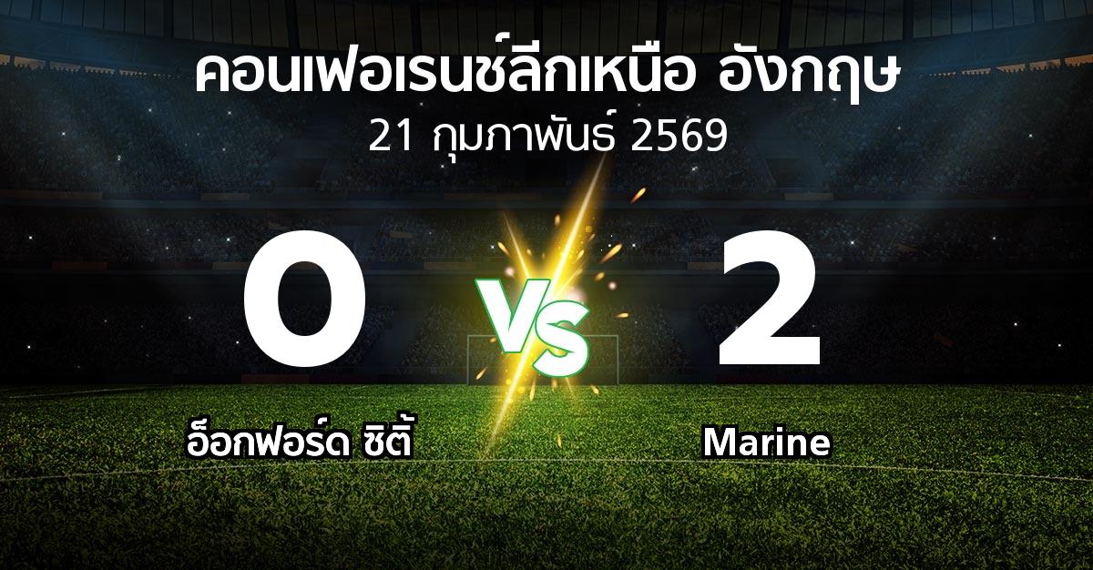 ผลบอล : อ็อกฟอร์ด ซิติ้ vs Marine (คอนเฟอเรนช์ลีกเหนืออังกฤษ 2025-2026)