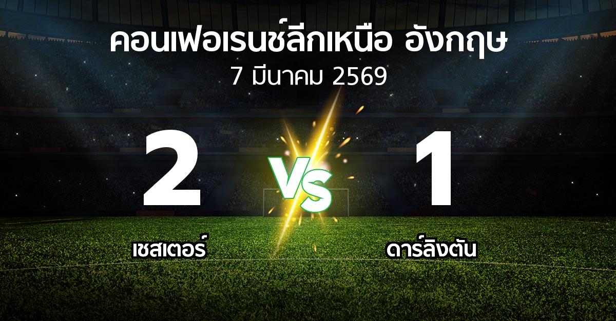 ผลบอล : เชสเตอร์ vs ดาร์ลิงตัน (คอนเฟอเรนช์ลีกเหนืออังกฤษ 2025-2026)