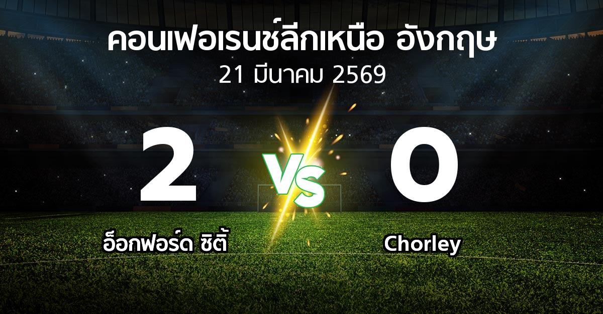 ผลบอล : อ็อกฟอร์ด ซิติ้ vs Chorley (คอนเฟอเรนช์ลีกเหนืออังกฤษ 2025-2026)