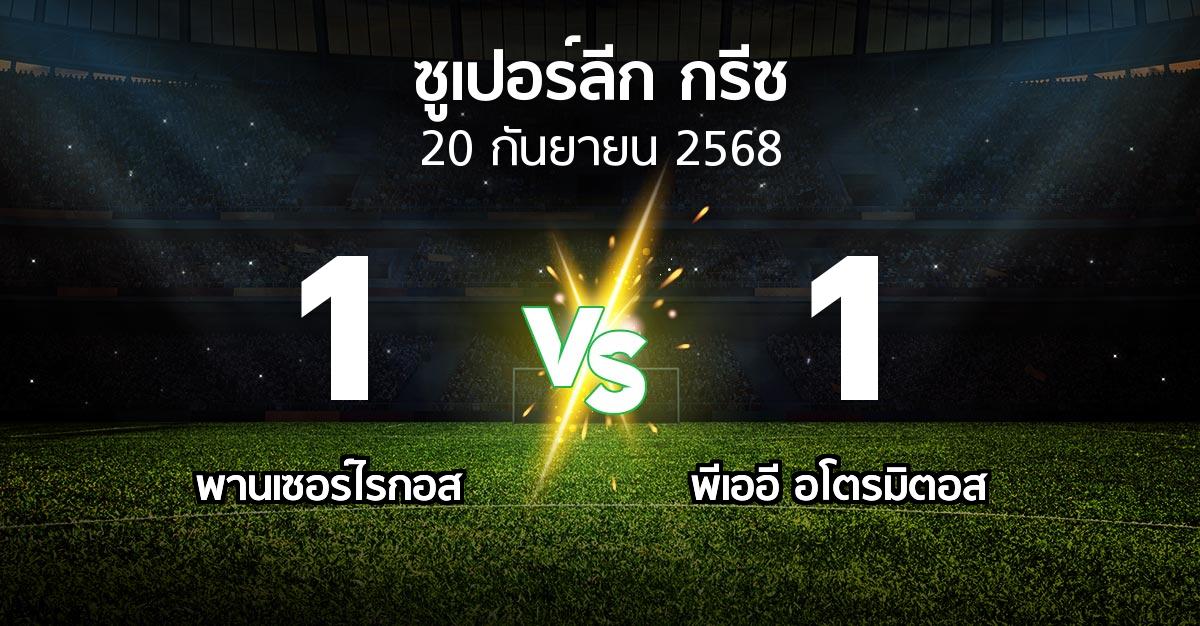 ผลบอล : Panser vs พีเออี อโตรมิตอส (ซูเปอร์ลีก-กรีซ 2025-2026)