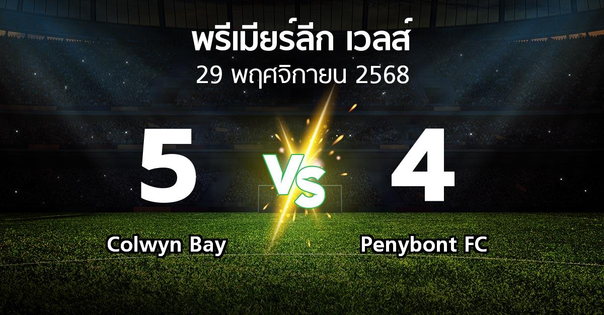 ผลบอล : Colwyn Bay vs Penybont FC (พรีเมียร์ลีก-เวลส์ 2025-2026)