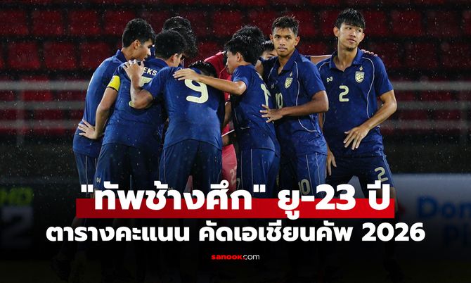 สรุปตารางคะแนน "ทีมชาติไทย ยู-23 ปี" หลังชนะ มาเลเซีย คัดเอเชียนคัพ 2026