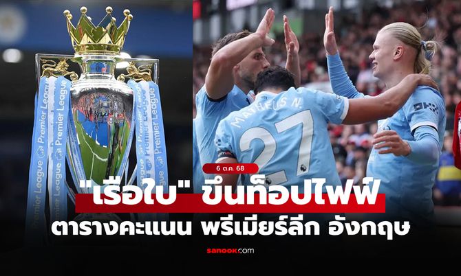 ตารางคะแนนพรีเมียร์ลีกอังกฤษ ฤดูกาล 2025-26 ประจำวันที่ 6 ต.ค. 68