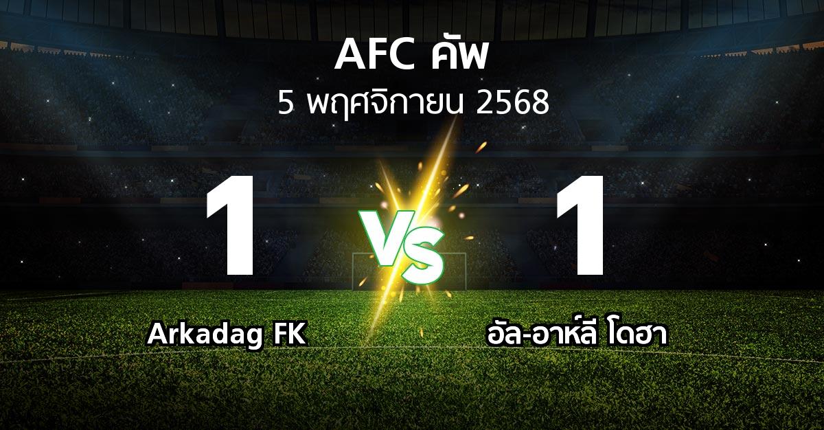 ผลบอล : Arkadag FK vs อัล-อาห์ลี โดฮา (เอเอฟซีคัพ 2025-2026)