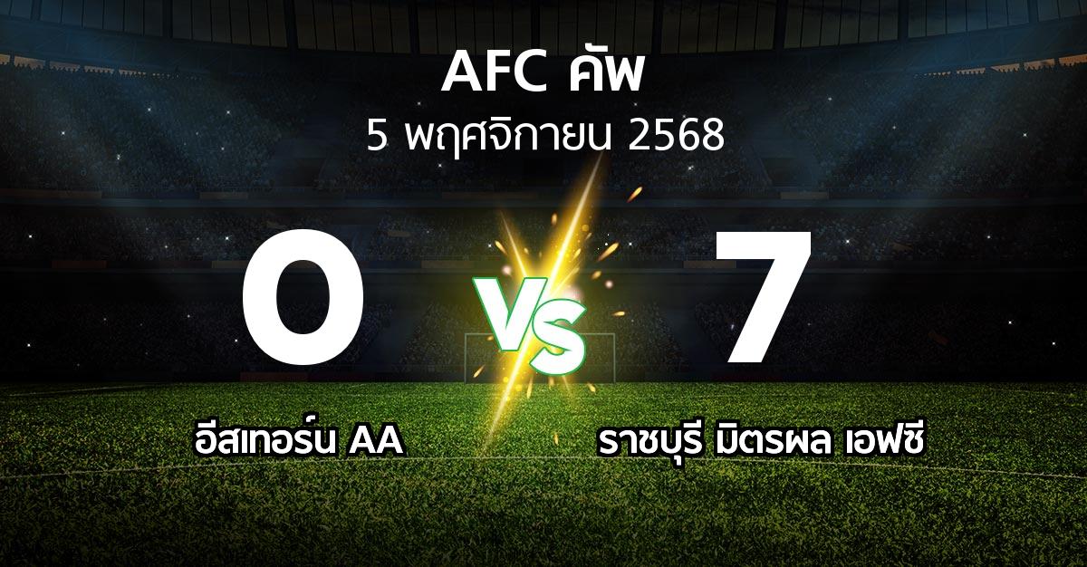ผลบอล : อีสเทอร์น AA vs ราชบุรี มิตรผล เอฟซี (เอเอฟซีคัพ 2025-2026)