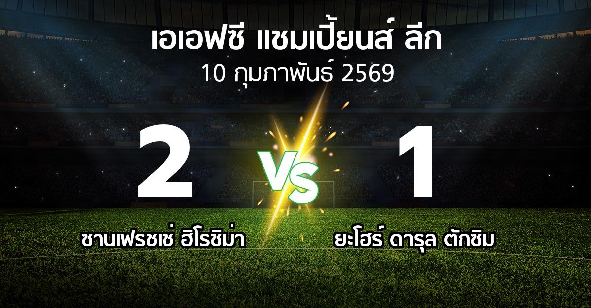 ผลบอล : ซานเฟรชเซ่ ฮิโรชิม่า vs ยะโฮร์ ดารุล ตักซิม (เอเอฟซีแชมเปี้ยนส์ลีก 2025-2026)