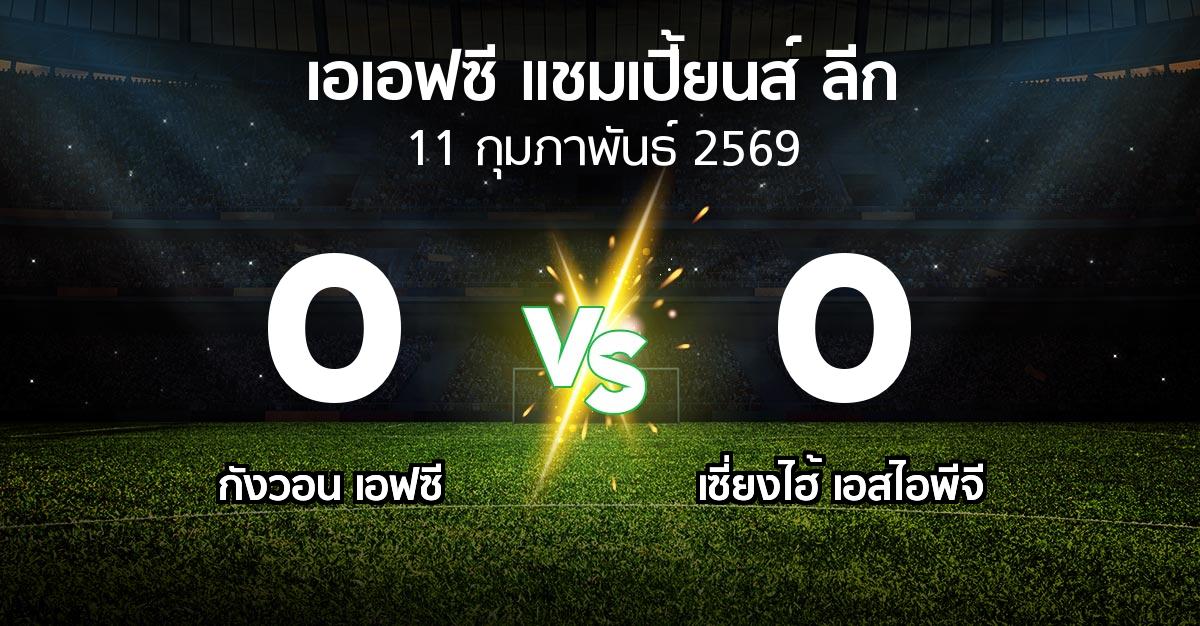 ผลบอล : กังวอน เอฟซี vs เซี่ยงไฮ้ เอสไอพีจี (เอเอฟซีแชมเปี้ยนส์ลีก 2025-2026)