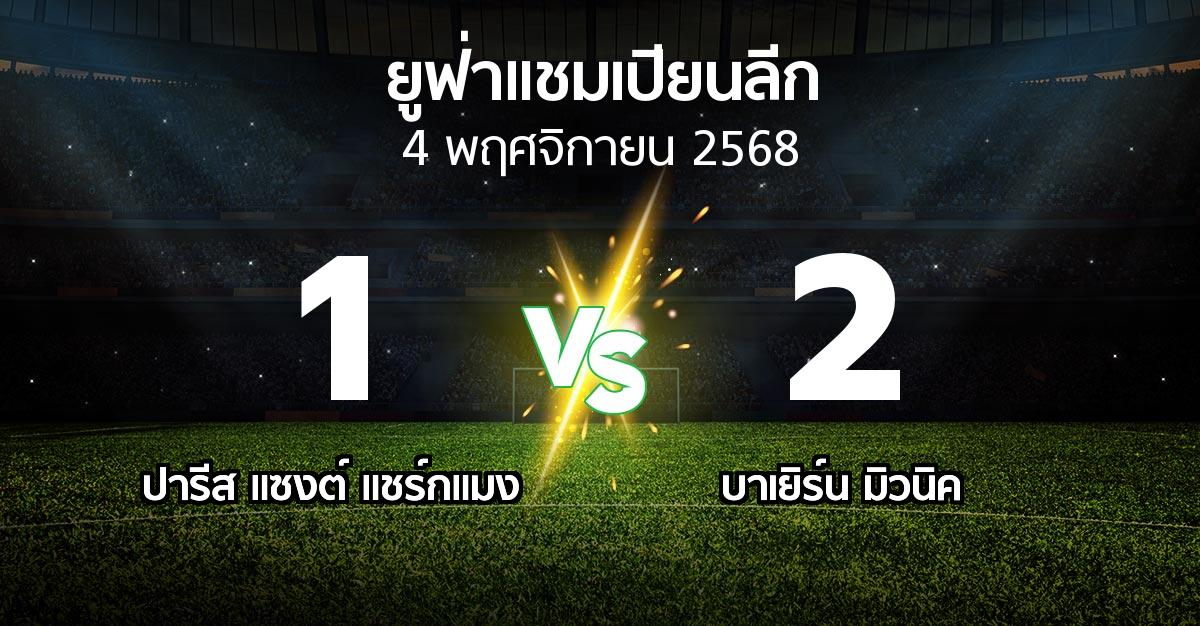 ผลบอล : เปแอสเช vs บาเยิร์น มิวนิค (ยูฟ่า แชมเปียนส์ลีก 2025-2026)