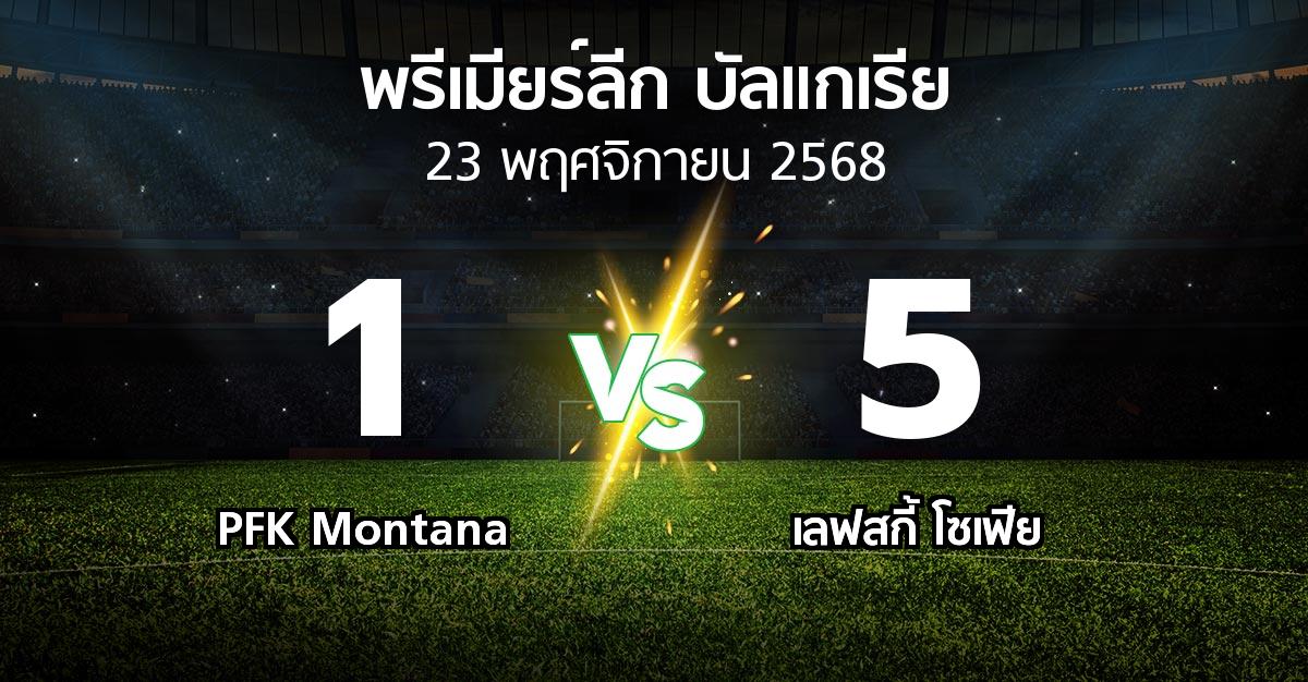 ผลบอล : PFK Montana vs เลฟสกี้ โซเฟีย (พรีเมียร์ลีก-บัลแกเรีย 2025-2026)