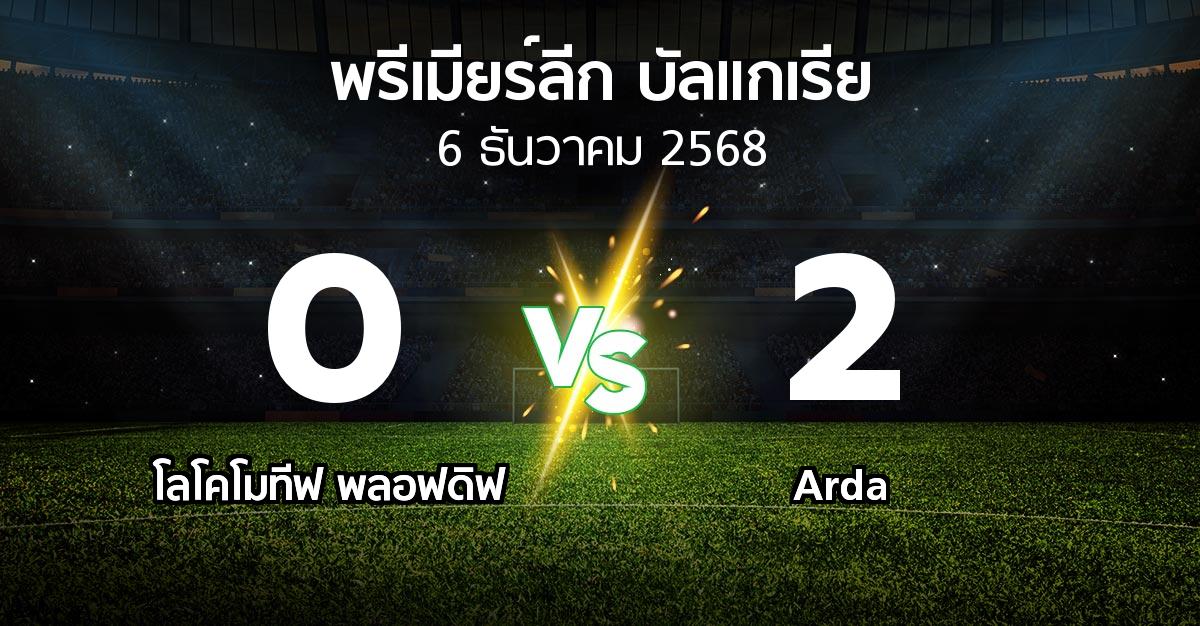 ผลบอล : โลโคโมทีฟ พลอฟดิฟ vs Arda (พรีเมียร์ลีก-บัลแกเรีย 2025-2026)
