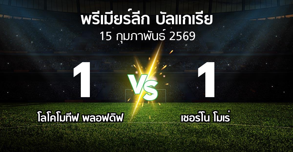 ผลบอล : โลโคโมทีฟ พลอฟดิฟ vs เชอร์โน โมเร่ (พรีเมียร์ลีก-บัลแกเรีย 2025-2026)