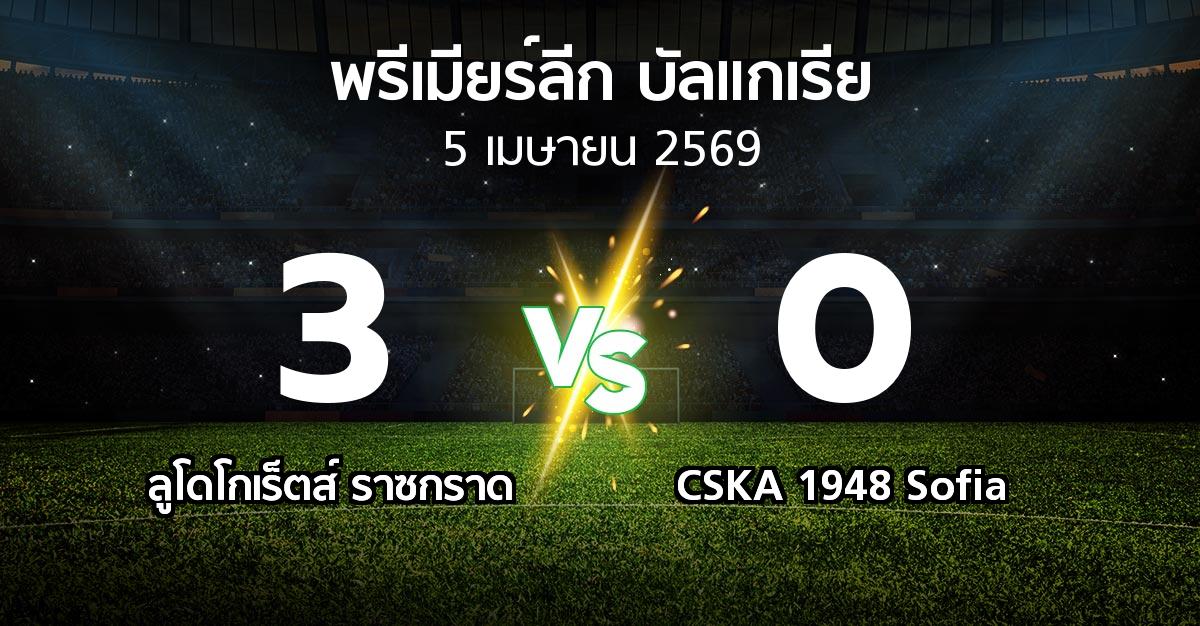 ผลบอล : ลูโดโกเร็ตส์ vs CSKA 1948 Sofia (พรีเมียร์ลีก-บัลแกเรีย 2025-2026)