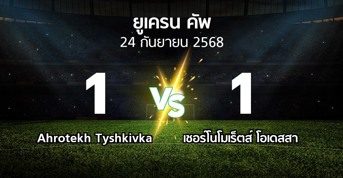 ผลบอล : Ahrotekh Tyshkivka vs เชอร์โนโมเร็ตส์ โอเดสสา (ยูเครน-คัพ 2025-2026)