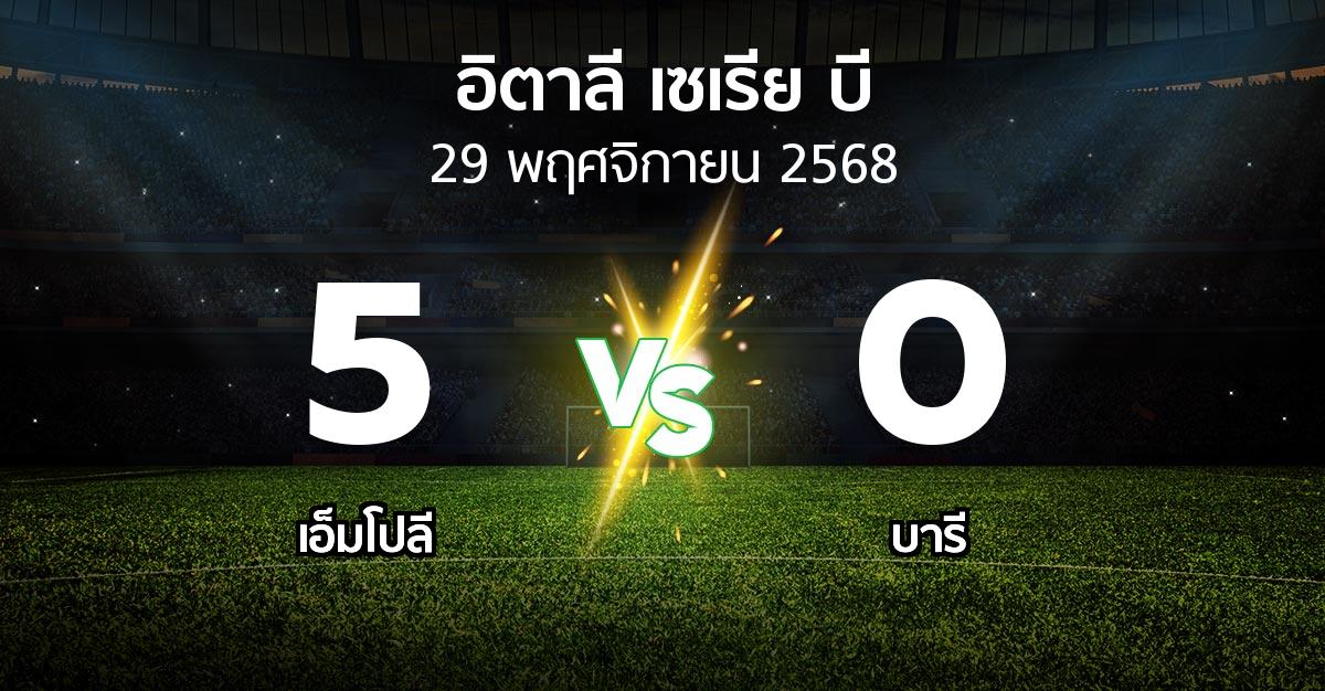 ผลบอล : เอ็มโปลี vs บารี (อิตาลี-เซเรีย-บี 2025-2026)
