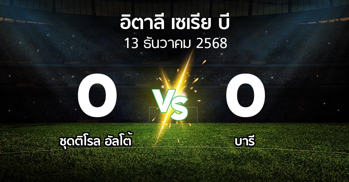 ผลบอล : ซุดติโรล อัลโต้ vs บารี (อิตาลี-เซเรีย-บี 2025-2026)