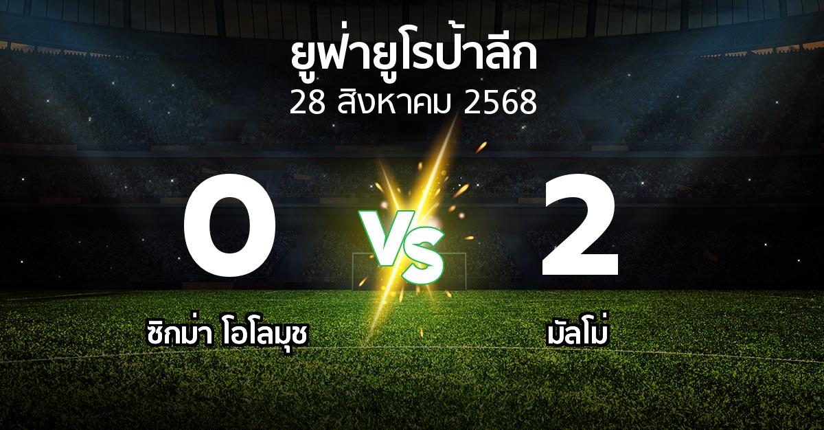 ผลบอล : ซิกม่า โอโลมุช vs มัลโม่ (ยูฟ่า ยูโรป้าลีก 2025-2026)