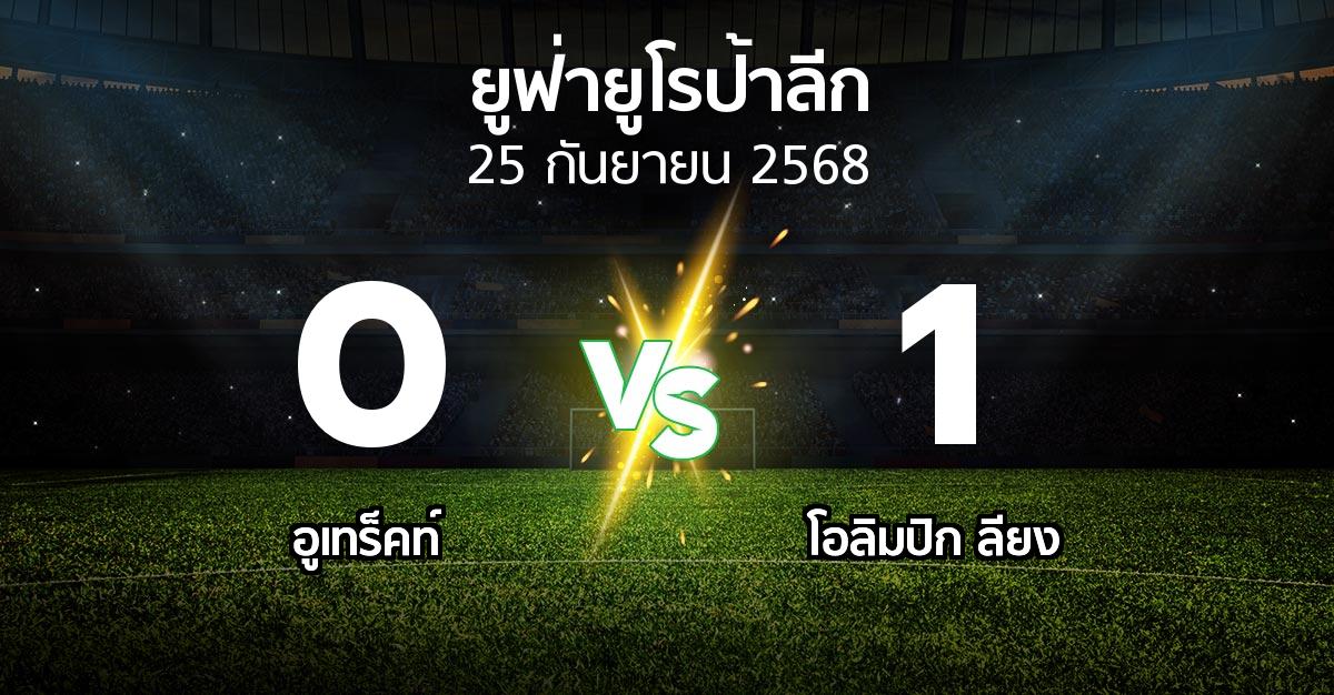ผลบอล : อูเทร็คท์ vs ลียง (ยูฟ่า ยูโรป้าลีก 2025-2026)
