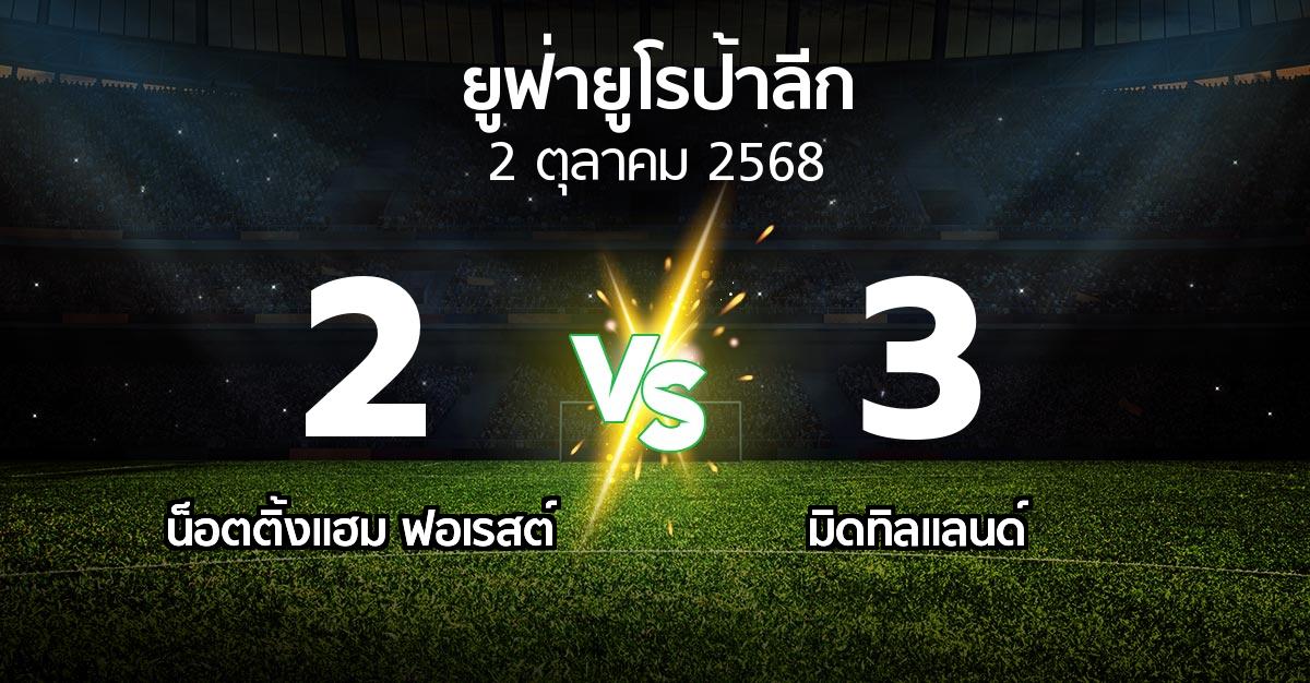ผลบอล : น็อตติ้งแฮม ฟอเรสต์ vs มิดทิลแลนด์ (ยูฟ่า ยูโรป้าลีก 2025-2026)