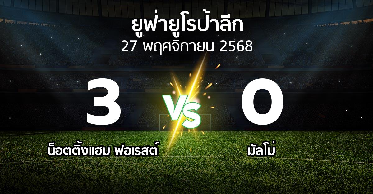 ผลบอล : น็อตติ้งแฮม ฟอเรสต์ vs มัลโม่ (ยูฟ่า ยูโรป้าลีก 2025-2026)