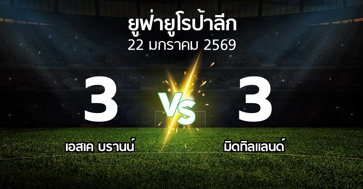 ผลบอล : เอสเค บรานน์ vs มิดทิลแลนด์ (ยูฟ่า ยูโรป้าลีก 2025-2026)