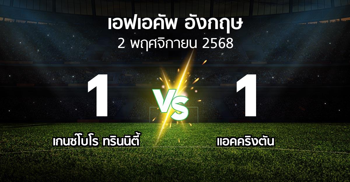 ผลบอล : เกนซ์โบโร ทรินนิตี้ vs แอคคริงตัน (เอฟเอ คัพ 2025-2026)