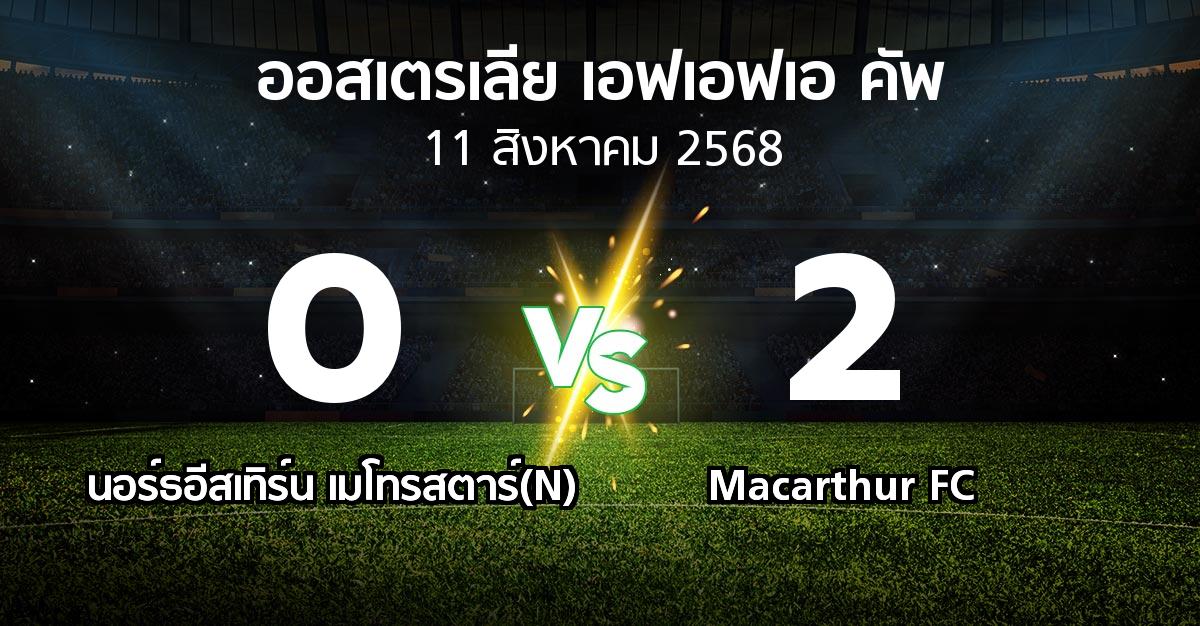 ผลบอล : นอร์ธอีสเทิร์น เมโทรสตาร์(N) vs Macarthur FC (ออสเตรเลีย-เอฟเอฟเอ-คัพ 2025)