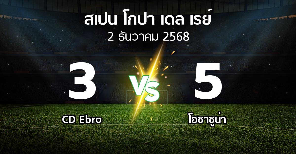 ผลบอล : CD Ebro vs โอซาซูน่า (สเปน-โกปาเดลเรย์ 2025-2026)