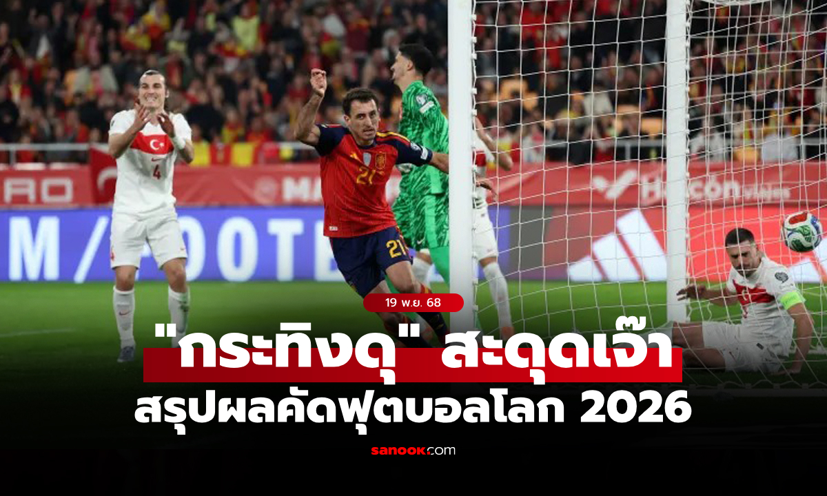 สรุปผลบอลเมื่อคืน ฟุตบอลโลก 2026 รอบคัดเลือก ประจำวันที่ 19 พ.ย. 68