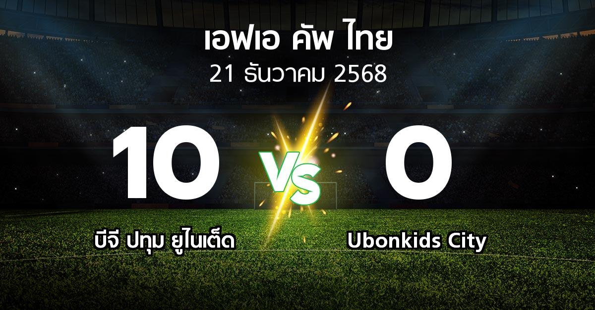 ผลบอล : บีจี ปทุม ยูไนเต็ด vs Ubonkids City (ไทยเอฟเอคัพ 2025-2026)