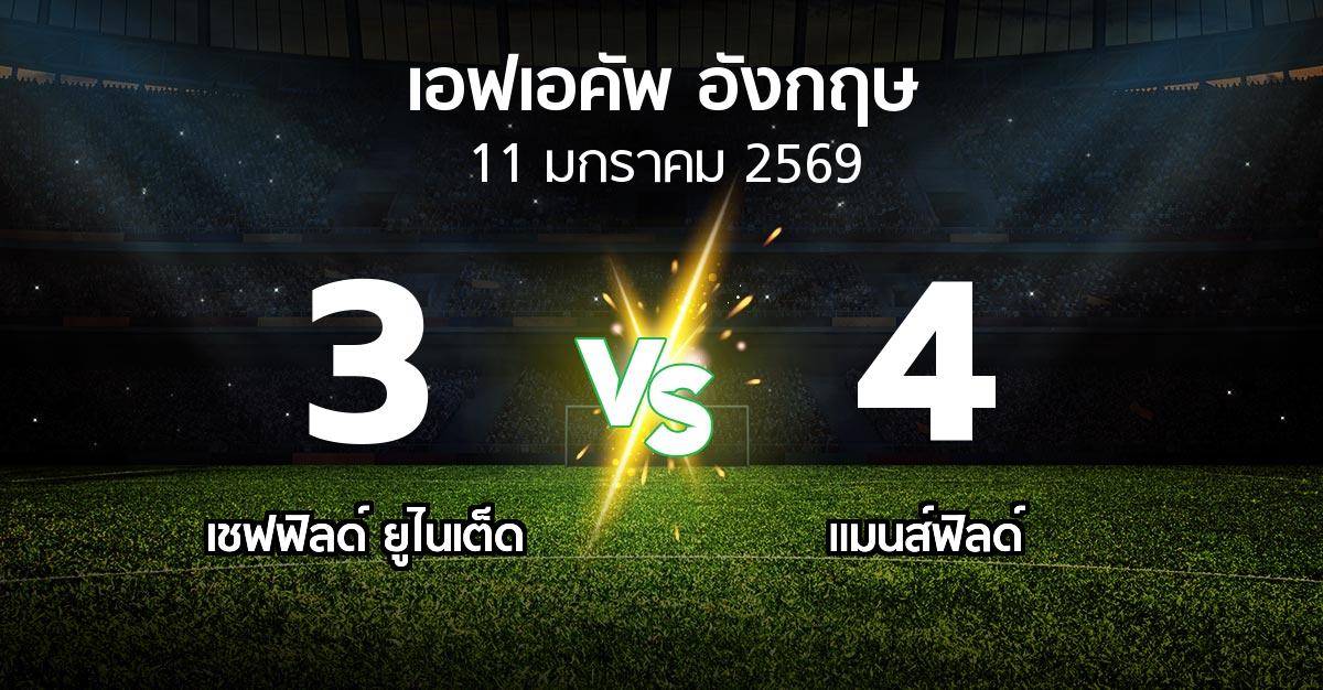 ผลบอล : เชฟฟิลด์ ยูไนเต็ด vs แมนส์ฟิลด์ (เอฟเอ คัพ 2025-2026)